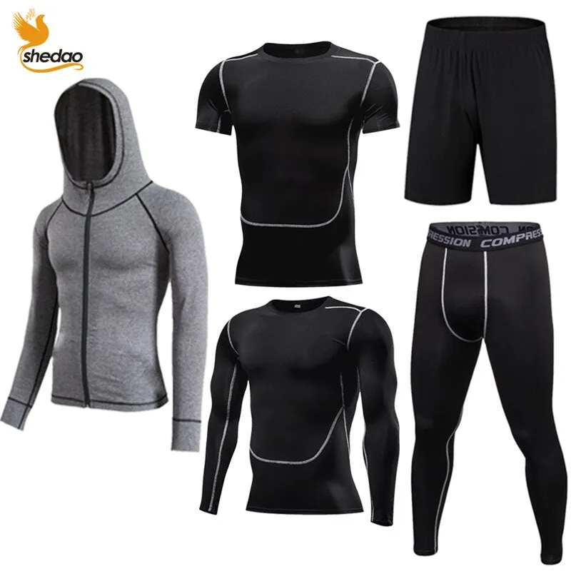 GYM Compression Sportswear for Men's Training Fitness Tights Sport Suit Male Outdoor Running Jogging Sports Tracksuit Dry Fit