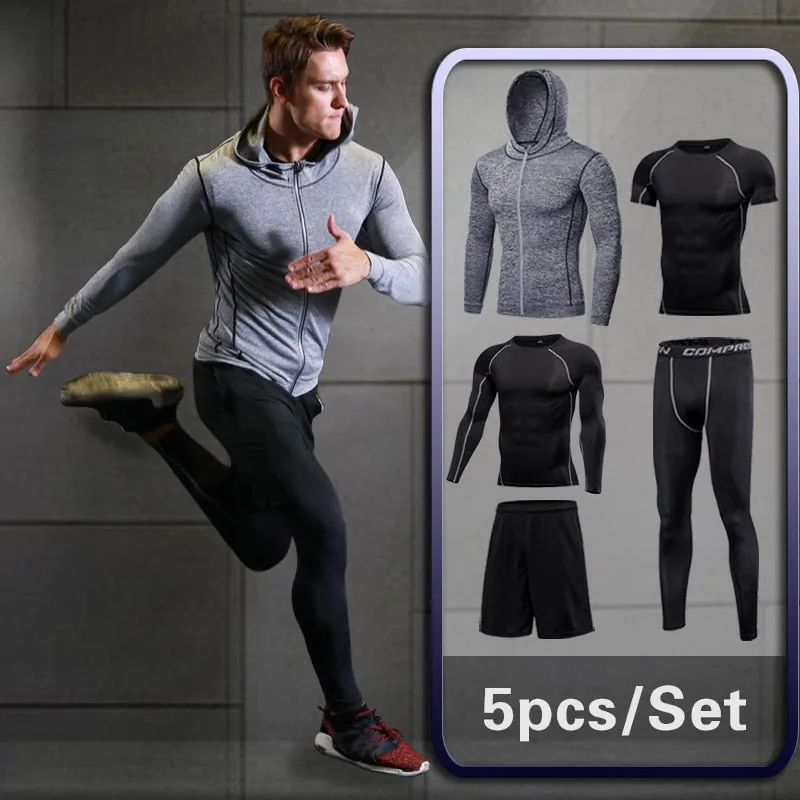 GYM Compression Sportswear for Men's Training Fitness Tights Sport Suit Male Outdoor Running Jogging Sports Tracksuit Dry Fit