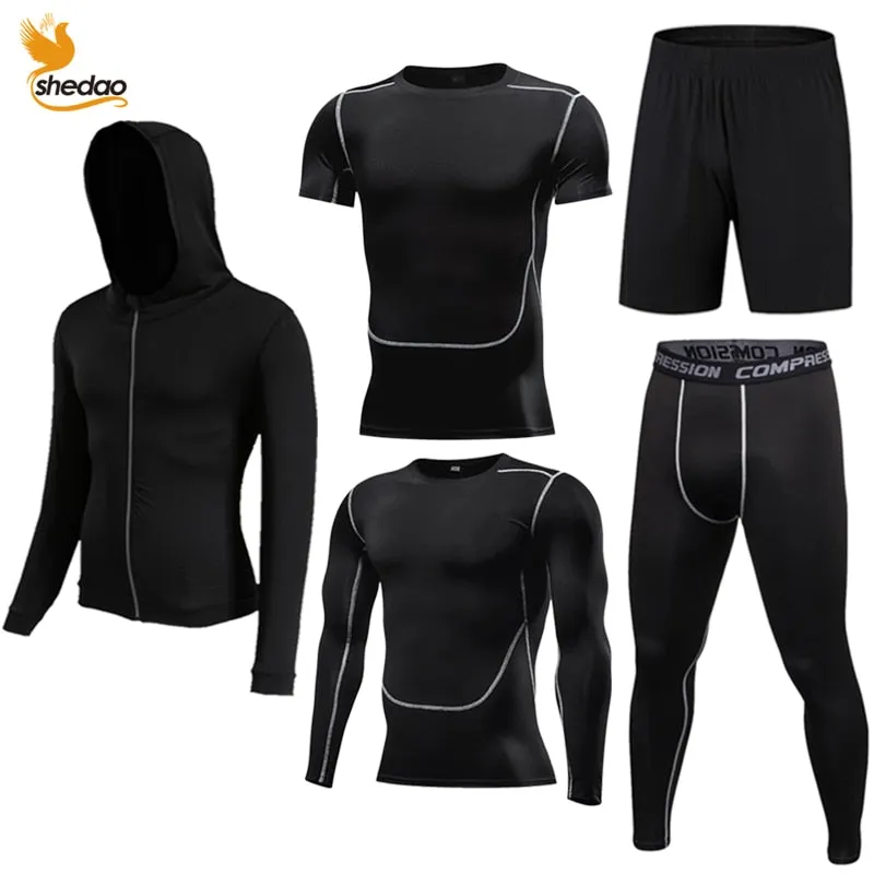 GYM Compression Sportswear for Men's Training Fitness Tights Sport Suit Male Outdoor Running Jogging Sports Tracksuit Dry Fit