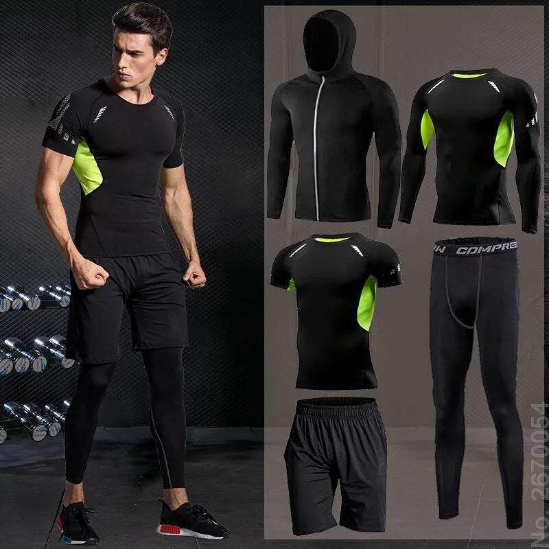 GYM Compression Sportswear for Men's Training Fitness Tights Sport Suit Male Outdoor Running Jogging Sports Tracksuit Dry Fit