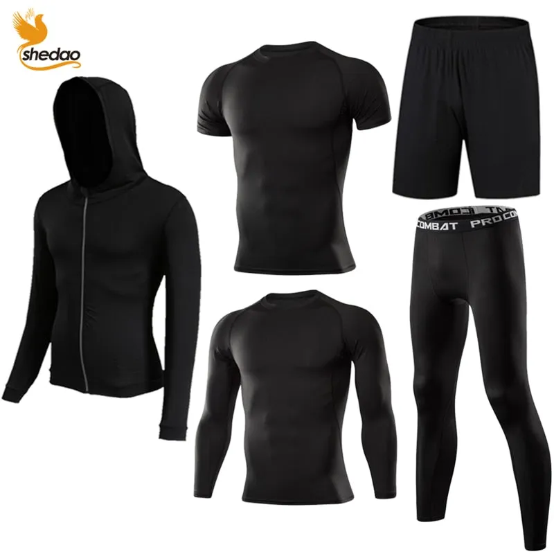 GYM Compression Sportswear for Men's Training Fitness Tights Sport Suit Male Outdoor Running Jogging Sports Tracksuit Dry Fit