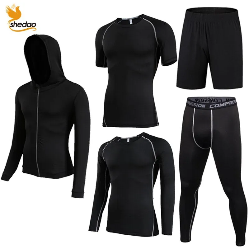 GYM Compression Sportswear for Men's Training Fitness Tights Sport Suit Male Outdoor Running Jogging Sports Tracksuit Dry Fit