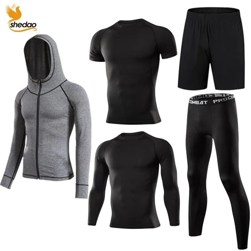 GYM Compression Sportswear for Men's Training Fitness Tights Sport Suit Male Outdoor Running Jogging Sports Tracksuit Dry Fit