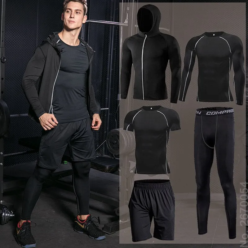 GYM Compression Sportswear for Men's Training Fitness Tights Sport Suit Male Outdoor Running Jogging Sports Tracksuit Dry Fit