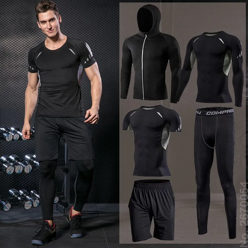 GYM Compression Sportswear for Men's Training Fitness Tights Sport Suit Male Outdoor Running Jogging Sports Tracksuit Dry Fit