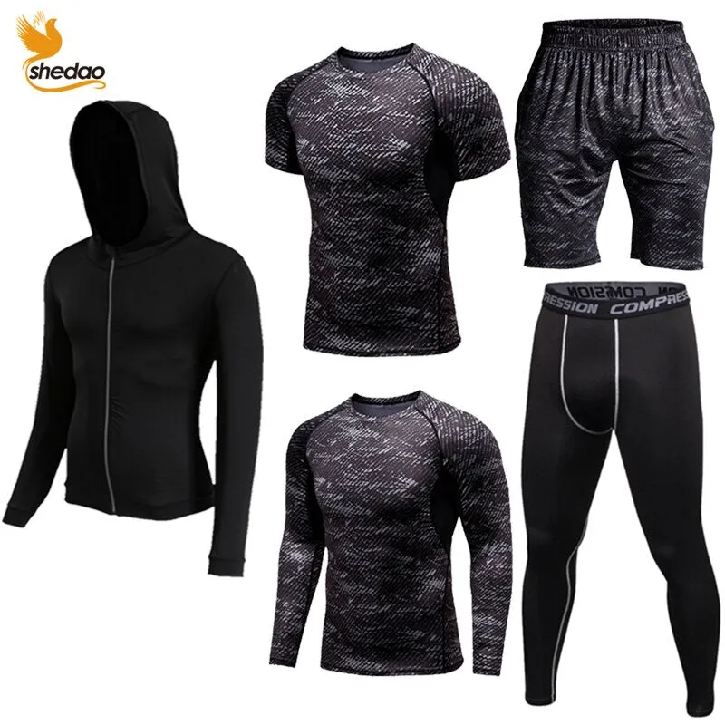 GYM Compression Sportswear for Men's Training Fitness Tights Sport Suit Male Outdoor Running Jogging Sports Tracksuit Dry Fit