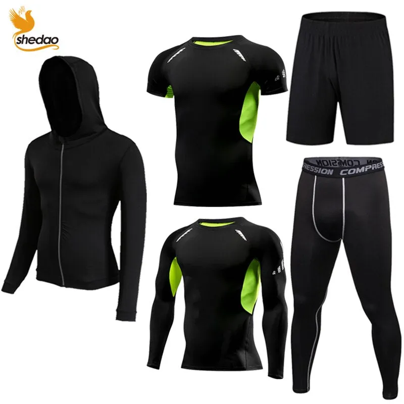 GYM Compression Sportswear for Men's Training Fitness Tights Sport Suit Male Outdoor Running Jogging Sports Tracksuit Dry Fit