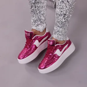 Hamster London Metallic Hot Pink Party Sneakers