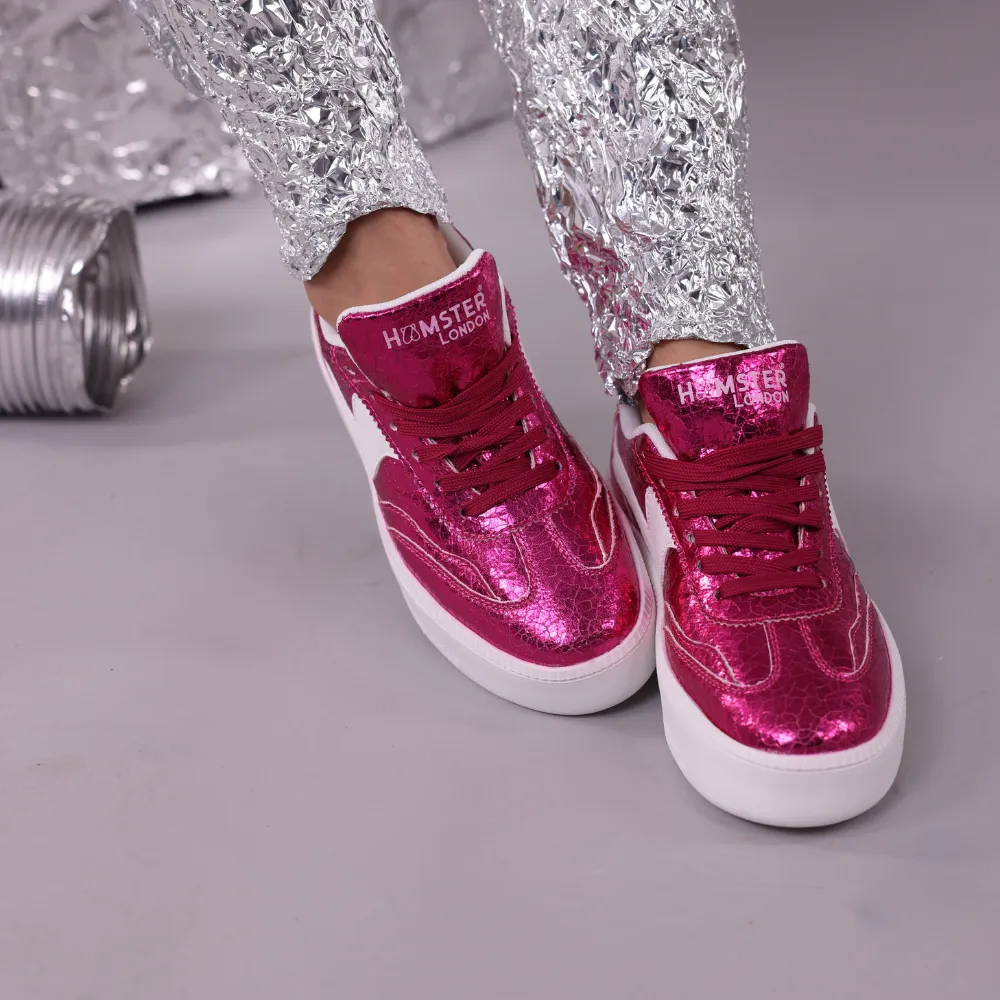 Hamster London Metallic Hot Pink Party Sneakers