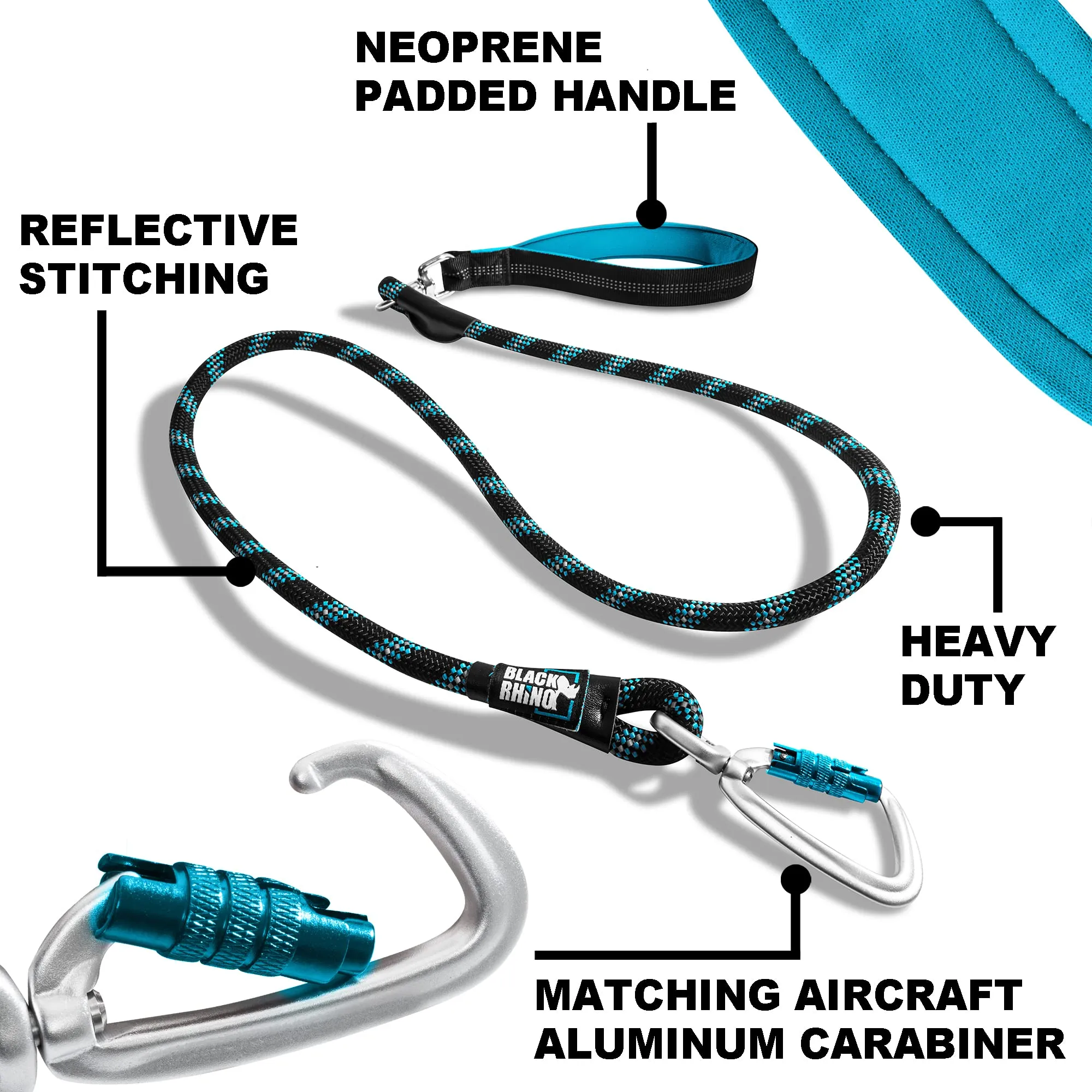 Heavy Duty Dog Rope Leash With Ultra-Soft Neoprene Padded Handle  Aircraft