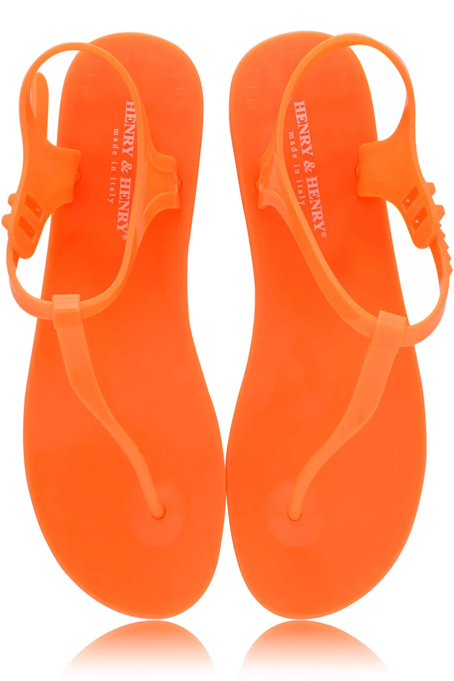 HENRY & HENRY ATHENA Orange Fluo Rubber Sandals