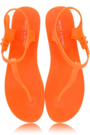 HENRY & HENRY ATHENA Orange Fluo Rubber Sandals