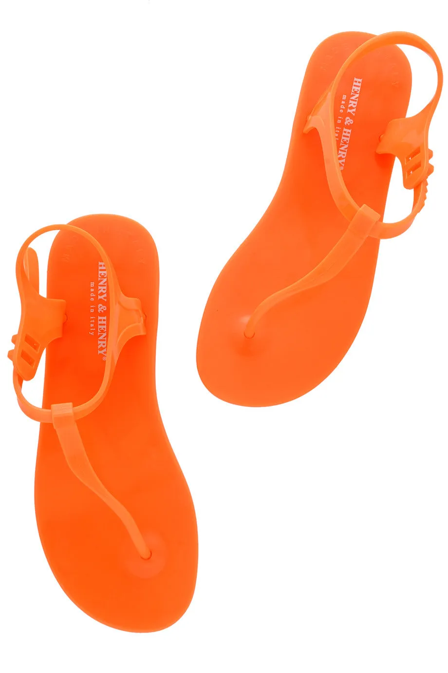 HENRY & HENRY ATHENA Orange Fluo Rubber Sandals