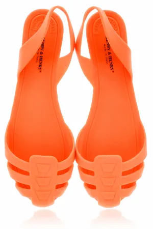 HENRY & HENRY MILA Orange Fluo Rubber Slingbacks