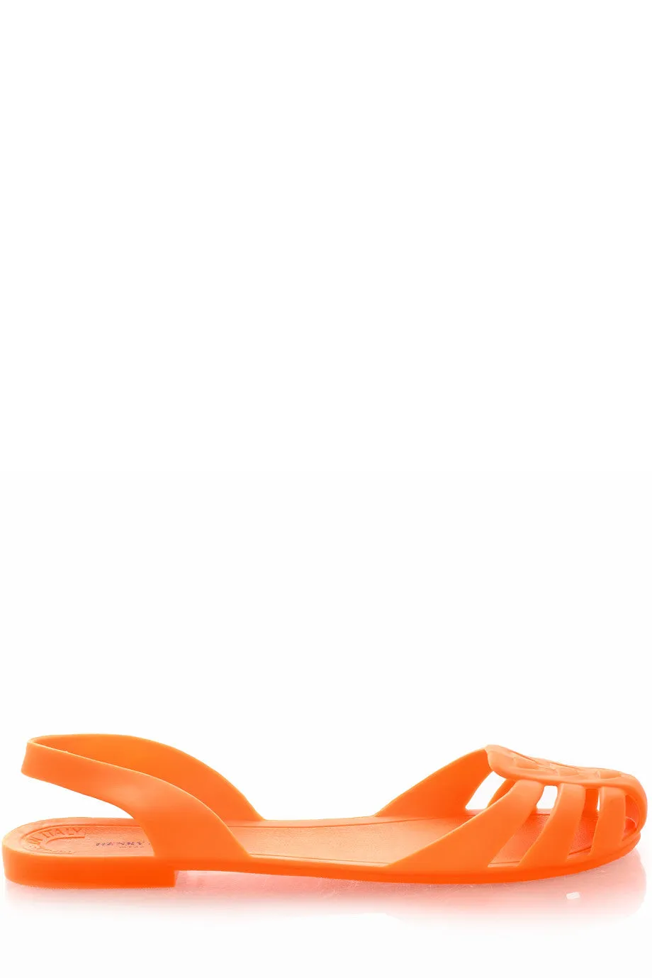 HENRY & HENRY MILA Orange Fluo Rubber Slingbacks