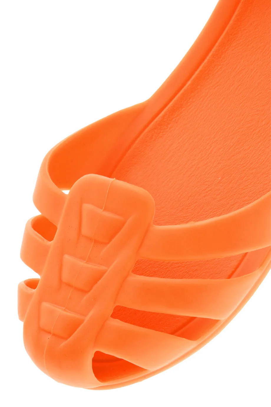 HENRY & HENRY MILA Orange Fluo Rubber Slingbacks