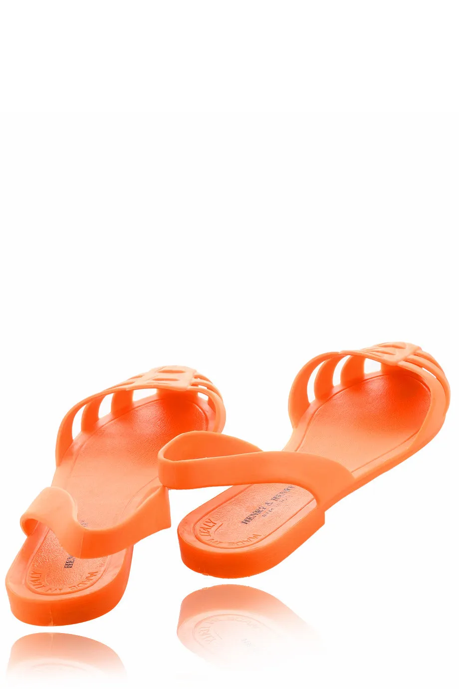 HENRY & HENRY MILA Orange Fluo Rubber Slingbacks