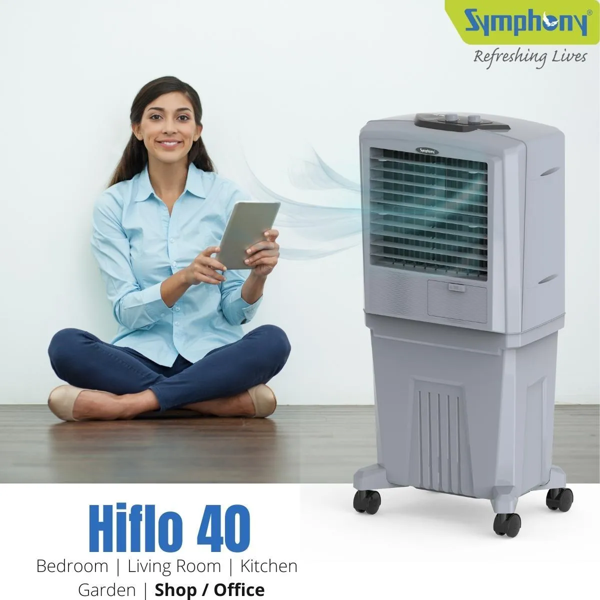 HiFlo 40 Personal Air Cooler 40-litres with Powerful air throw