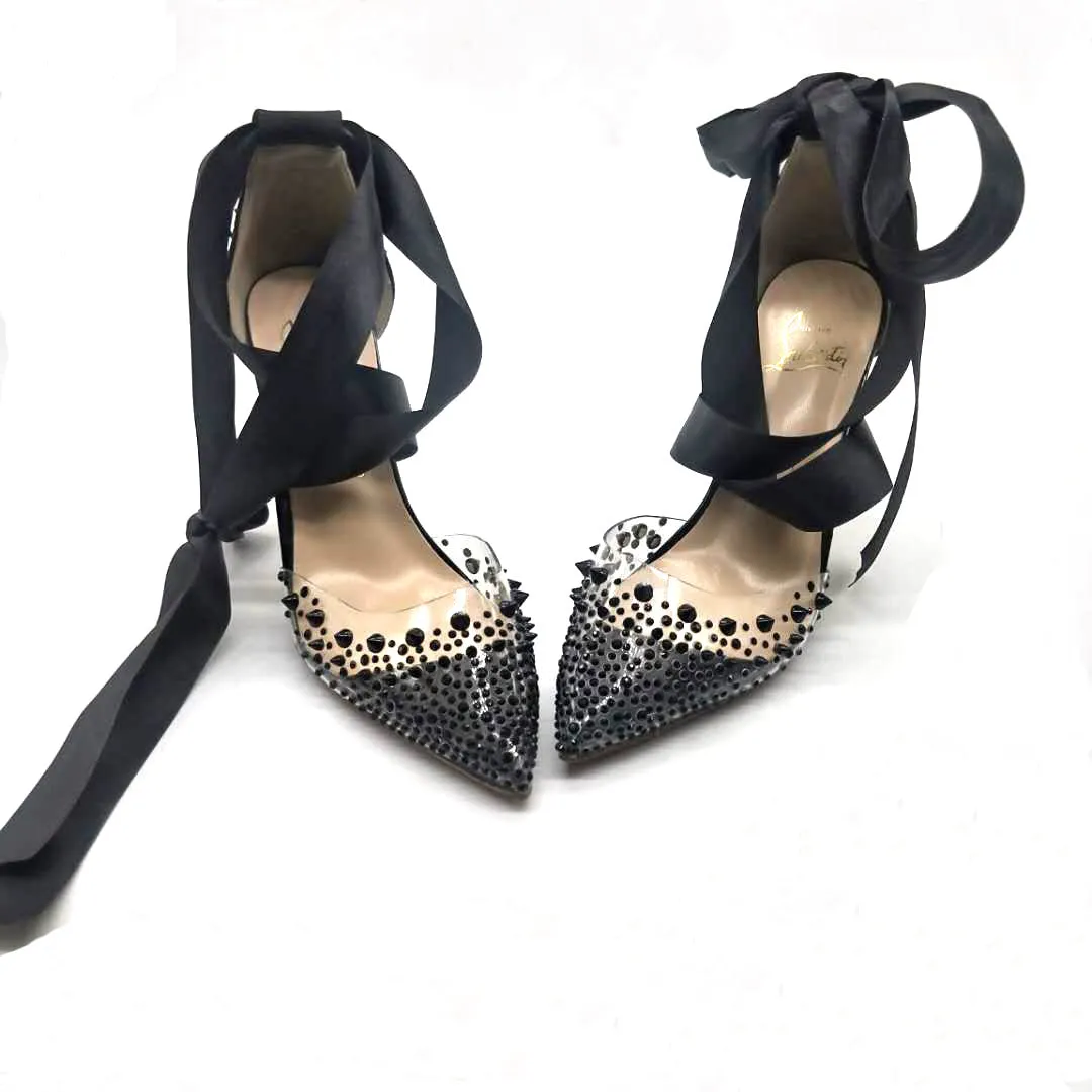 High Heels with Lace Evening Party Shoes