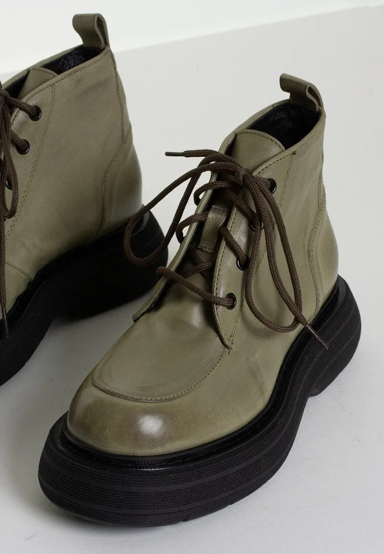 Ines Dusty Military Ankle Boots