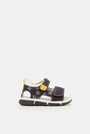 Infant Boys Black Sporty Sandals