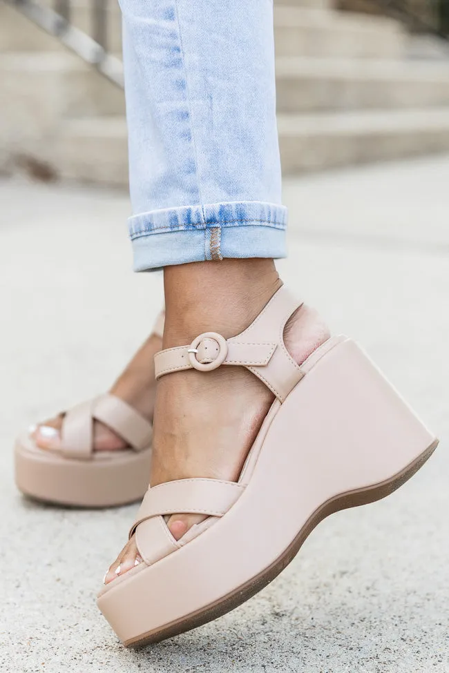 Jenni Nude Criss Cross Heels FINAL SALE