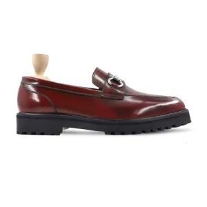 Jesse - Men's Burnished Oxblood Box Leather High Shine Loafer