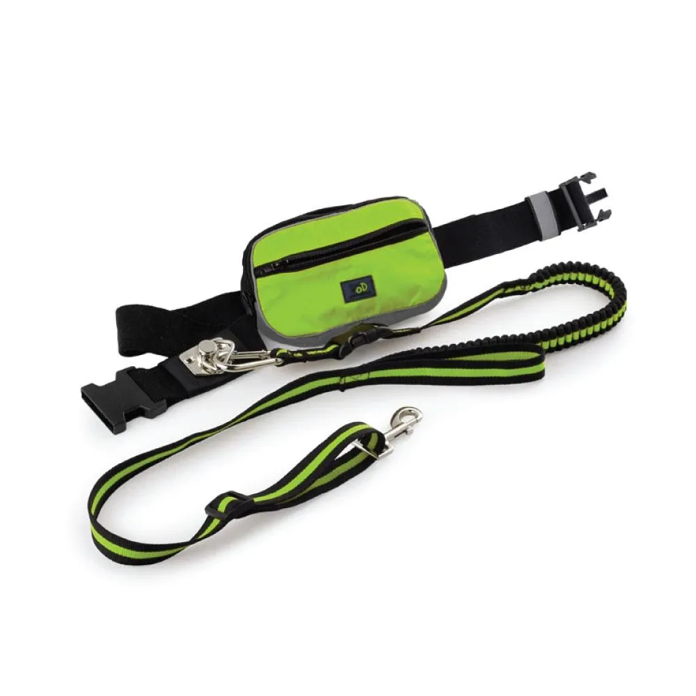 Jogging Dog Bungee Leash - Adjustable Waist Belt Bag   Hands Free Walking Lead