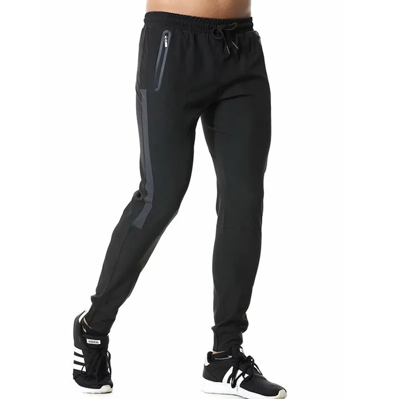 Jogging Pants For Men Breathable Sport Sweatpants With Zip Pocket  Gym Training Workout Athletic Soccer Running Trousers Black