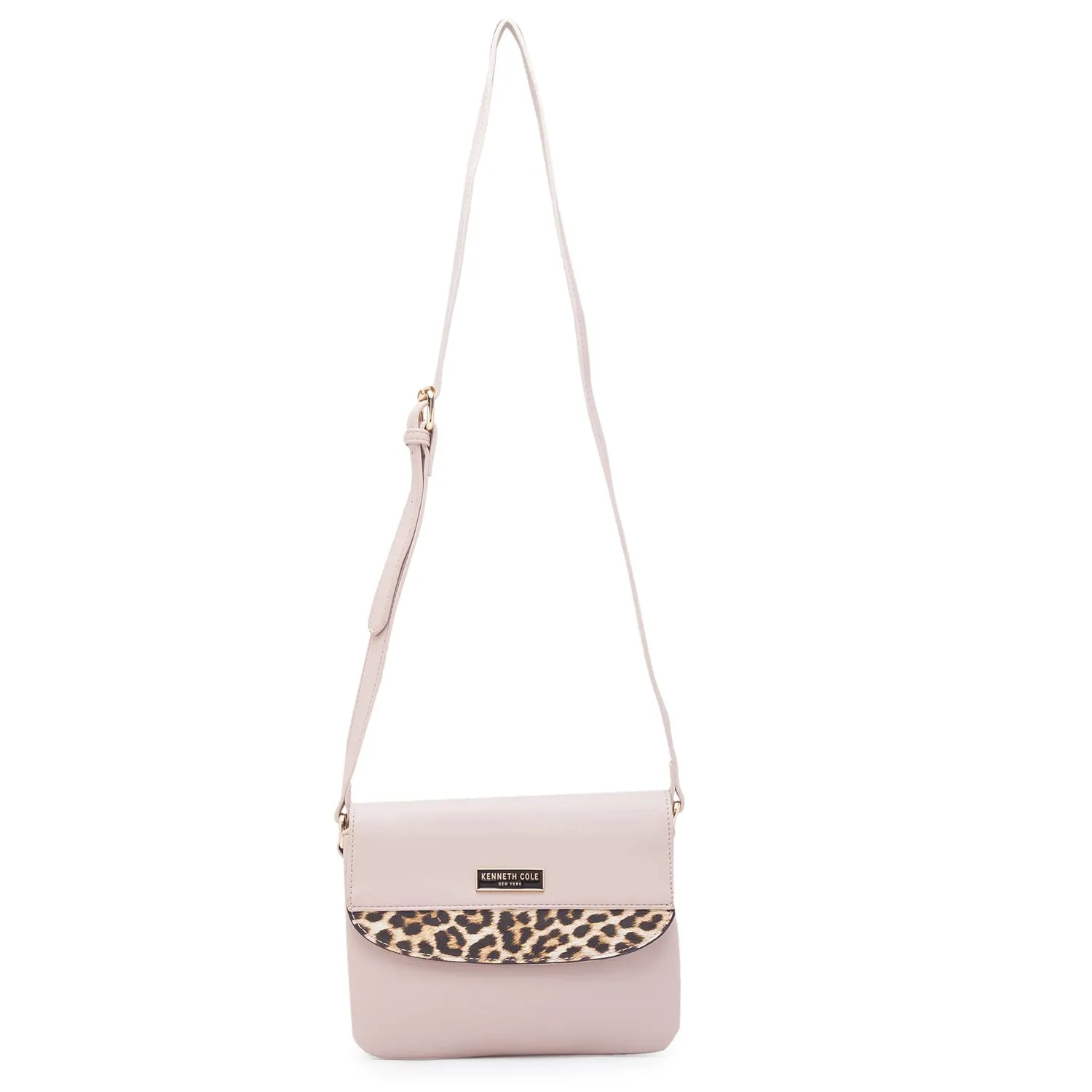 KENNETH COLE NUDE LEOPARD SLING BAG