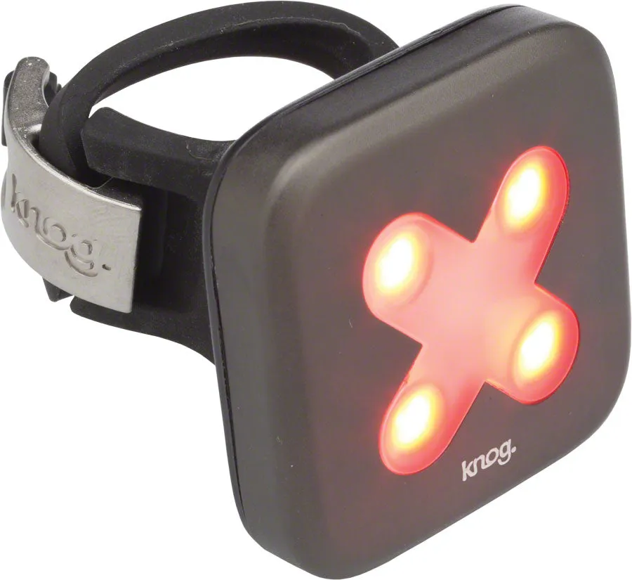 Knog Blinder 4 Cross USB Rechargeable Taillight: Red LED~ Gunmetal Body