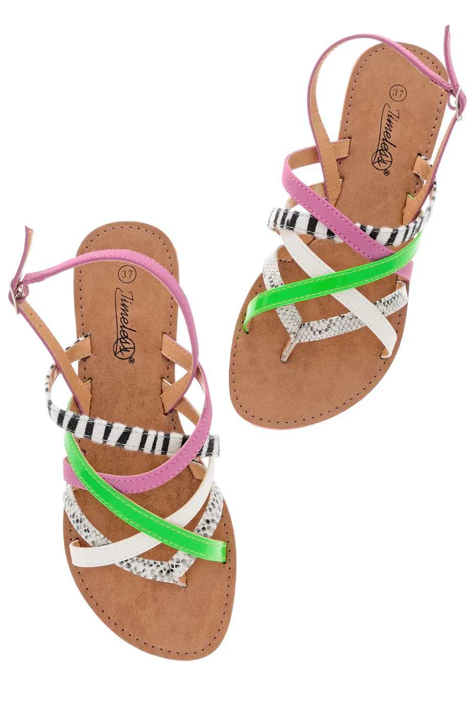 KRISTA Fuchsia Animal Print Sandals