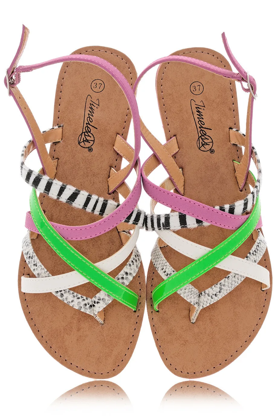 KRISTA Fuchsia Animal Print Sandals