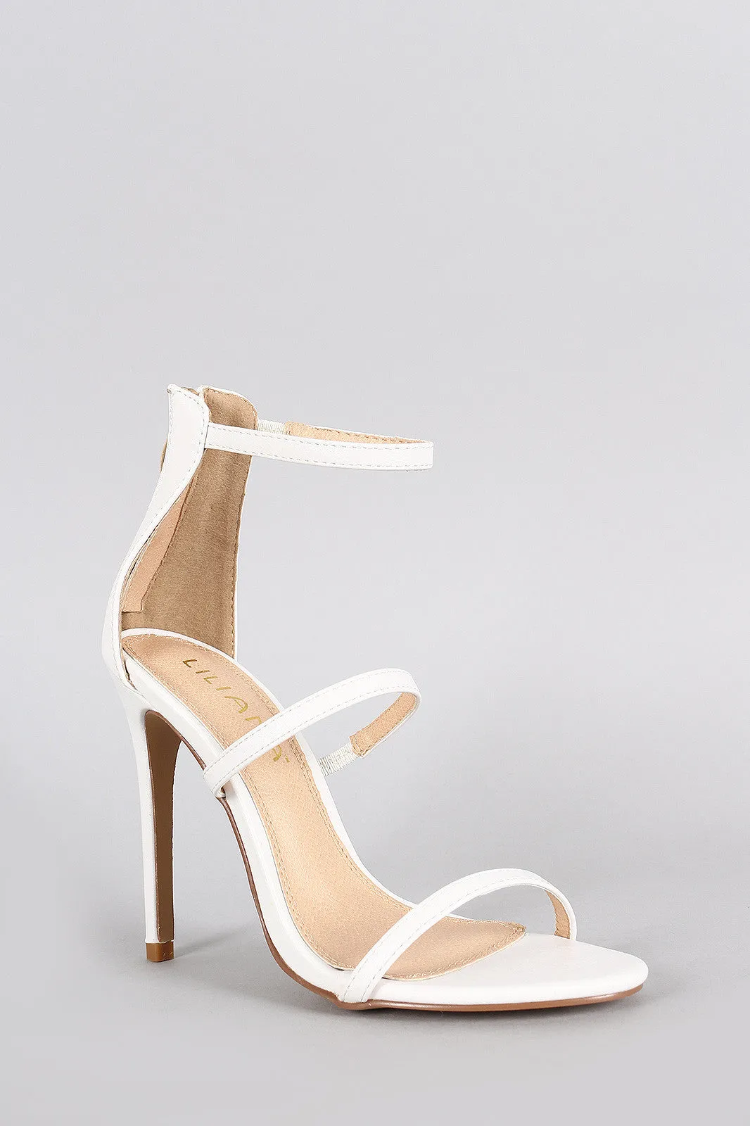 Liliana Open Toe Triple Straps Single Sole Heel