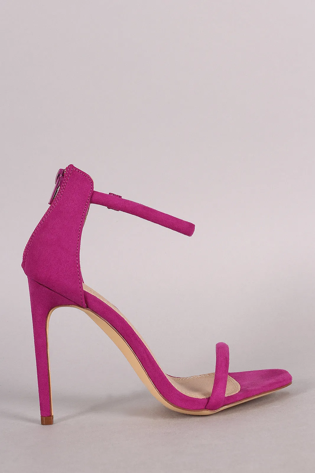 Liliana Suede Double Strap Open Toe Stiletto Heel