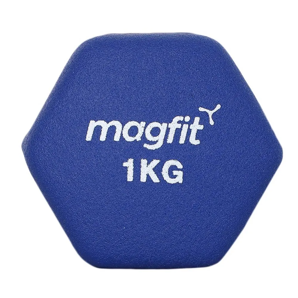 Magfit Neoprene Dumbbell (1kg) Blue