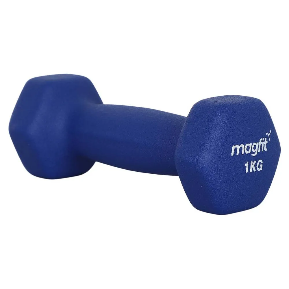 Magfit Neoprene Dumbbell (1kg) Blue