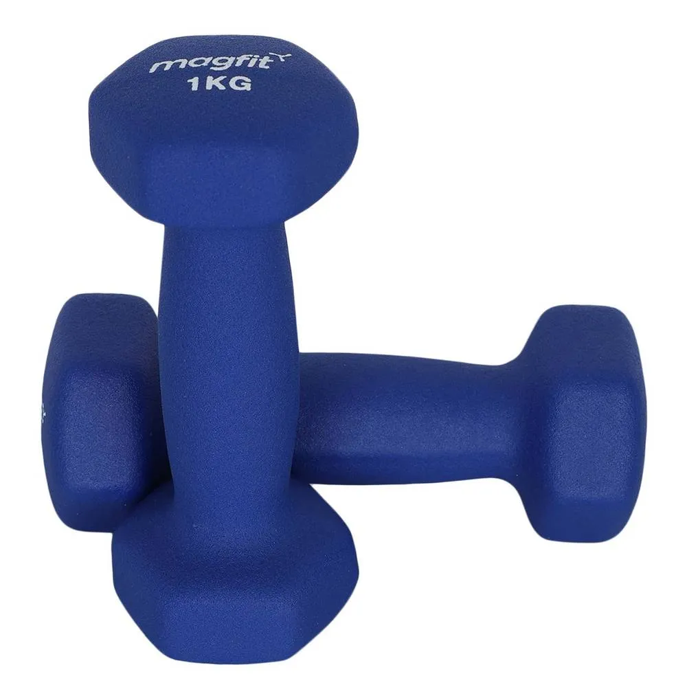 Magfit Neoprene Dumbbell (1kg) Blue