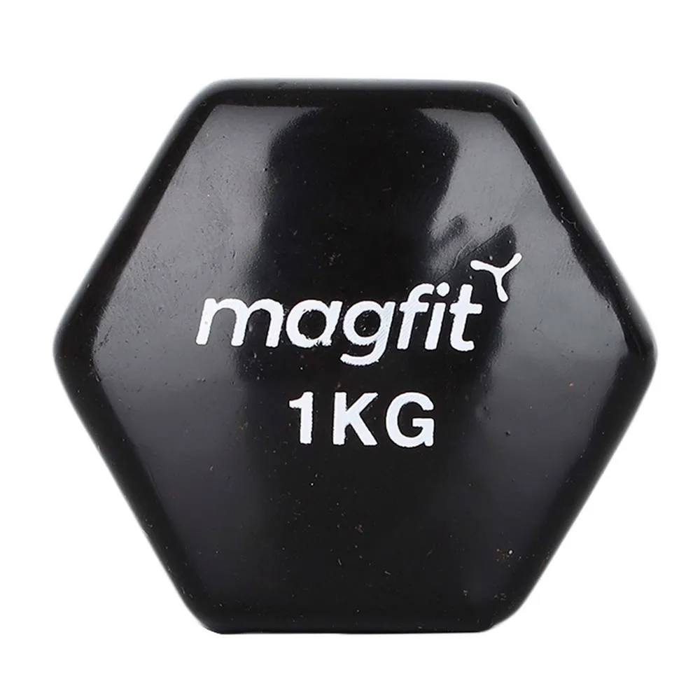 Magfit Vinyl Dumbbell (1kg) Black