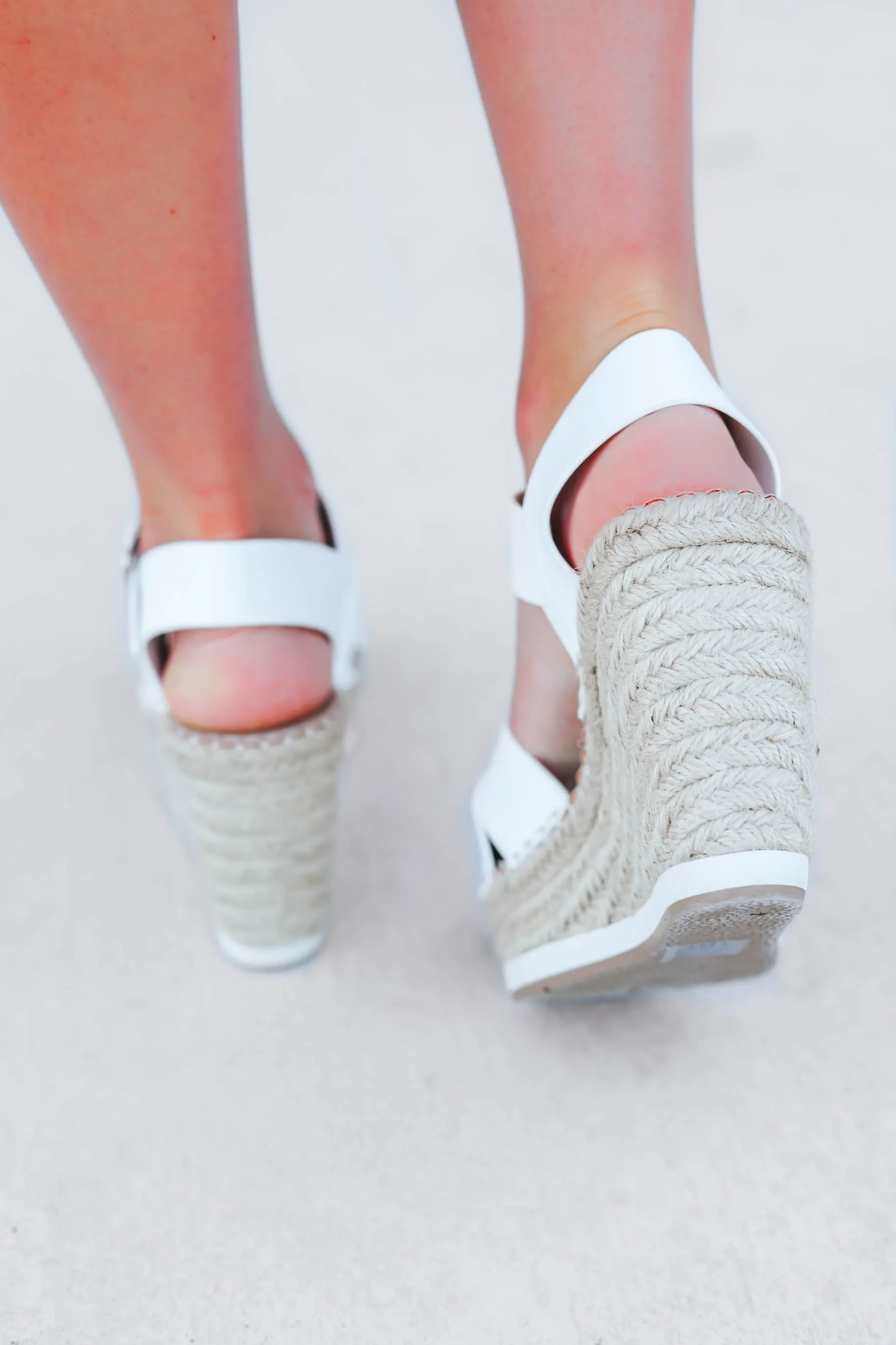 Maya White Espadrille Wedges