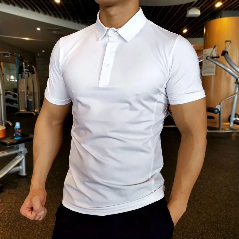 Men Compression Running T-Shirt Fitness Tight Short Sleeve Sport Tshirt Training Tops Jogging Gym Elastic Quick Dry Rashgard