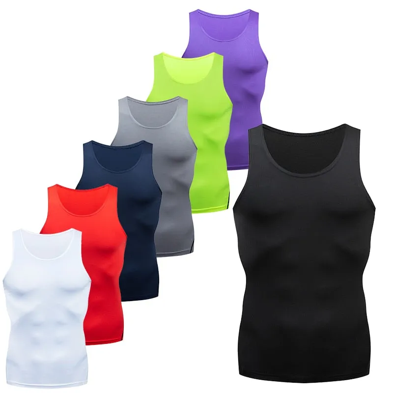 Men Sleeveless Shirt Fitness Workout Tank Training Clothes Running Crop Top Sport I-Shaped Gym Jogging Vest