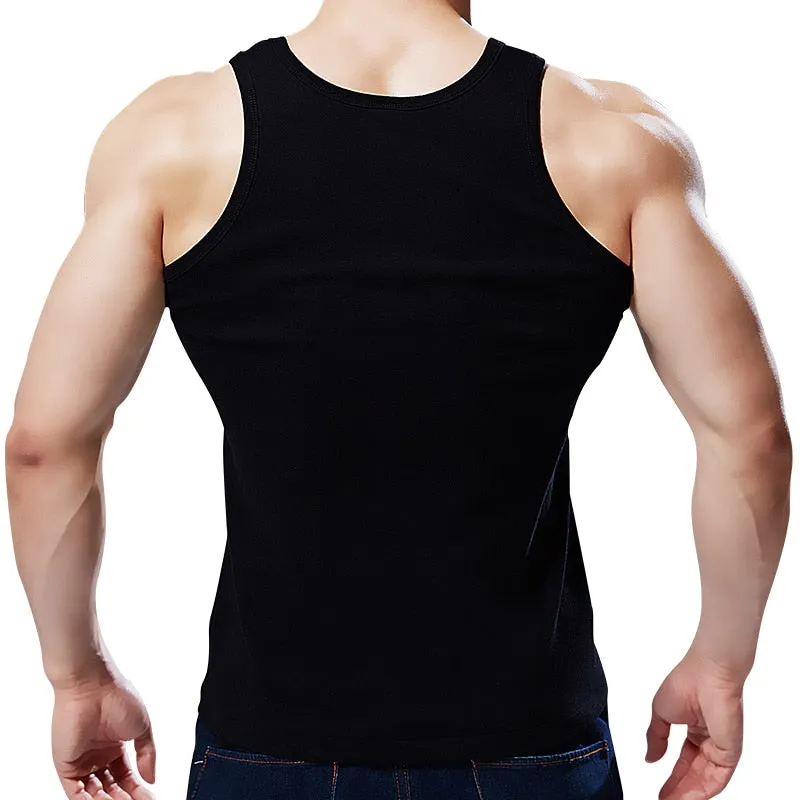 Men Sleeveless Shirt Fitness Workout Tank Training Clothes Running Crop Top Sport I-Shaped Gym Jogging Vest