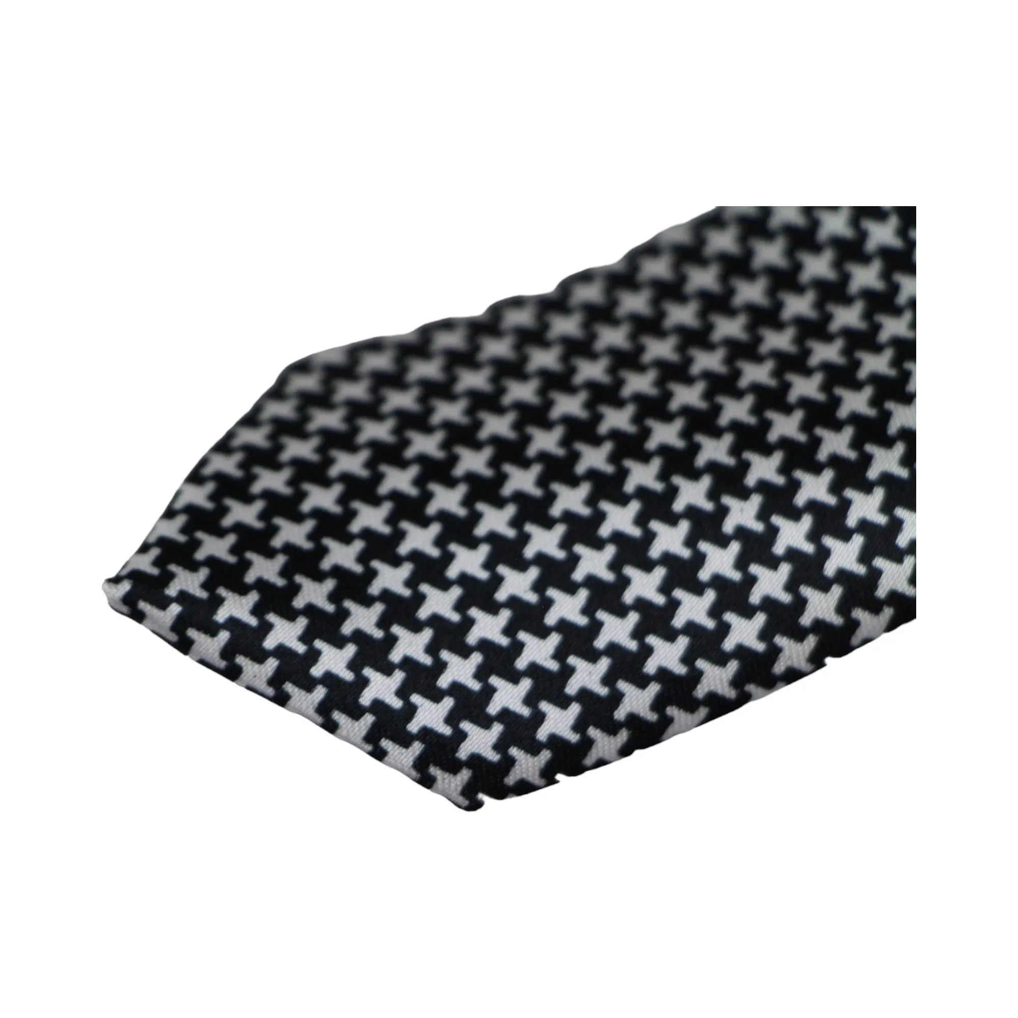 Mens Black & White Cross 5cm Skinny Neck Tie