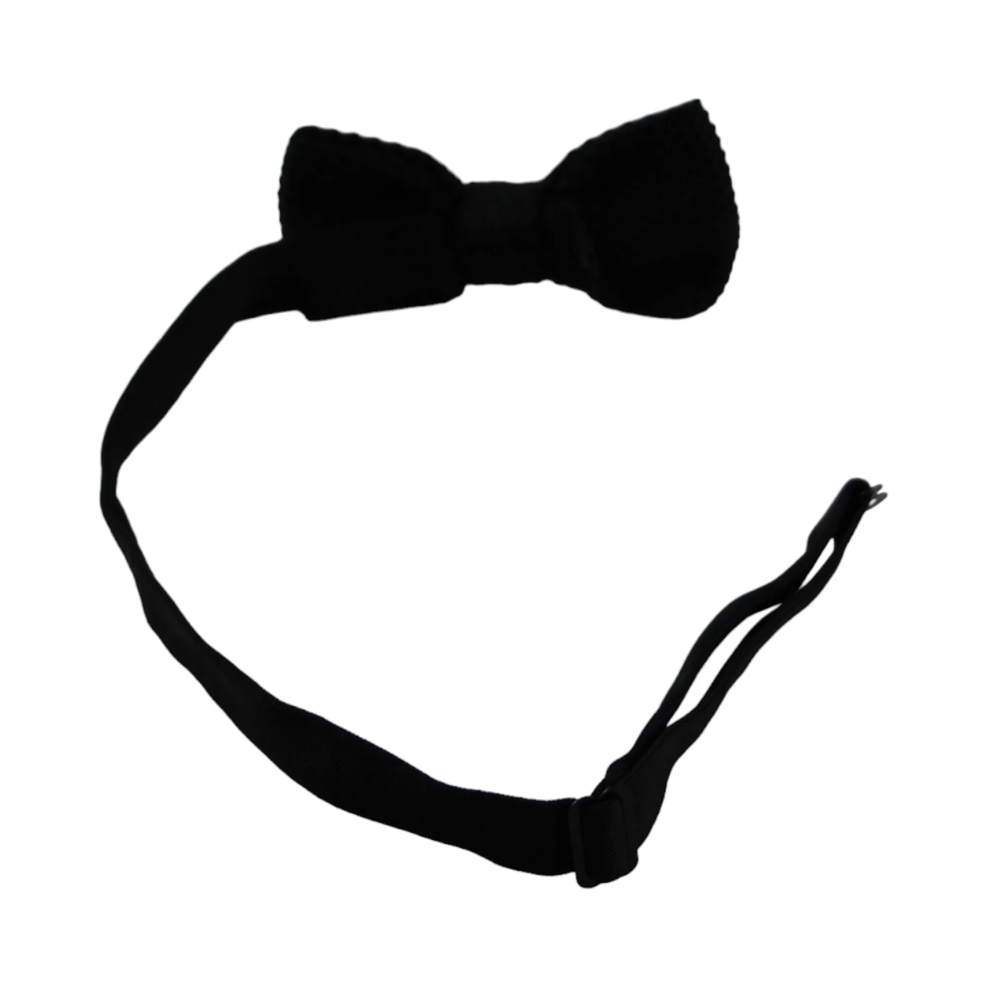 Mens Black Cross-Hatched Knitted Bow Tie