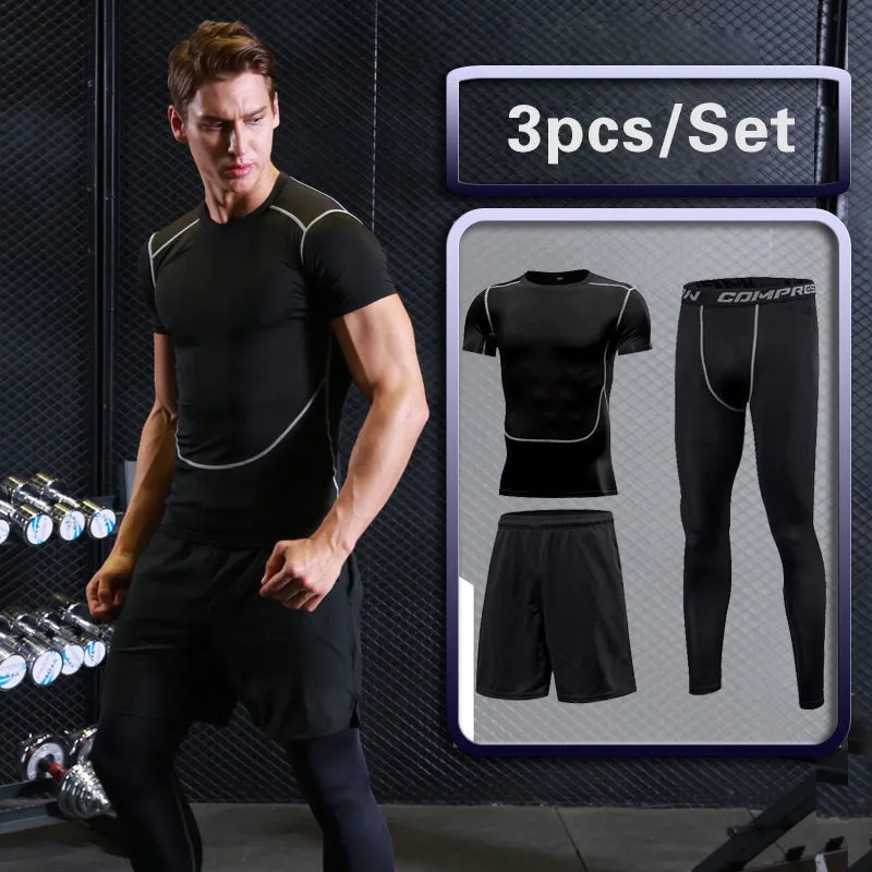 Men's Compression Sportswear Suits Gym Tight Training Clothing Workout Jogging Sports Set Fitness Running Tracksuit Rash Guard