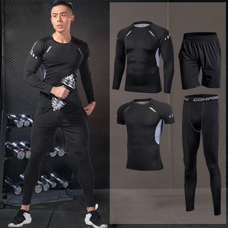 Men's Compression Sportswear Suits Gym Tight Training Clothing Workout Jogging Sports Set Fitness Running Tracksuit Rash Guard