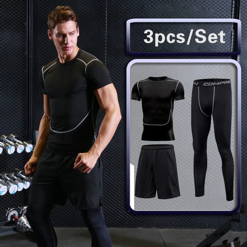 Men's Running Set Training Tracksuit Male Outdoor Sports Clothing Gym Compression Jogging Suit Fitness Tight Sportswear Rashgard