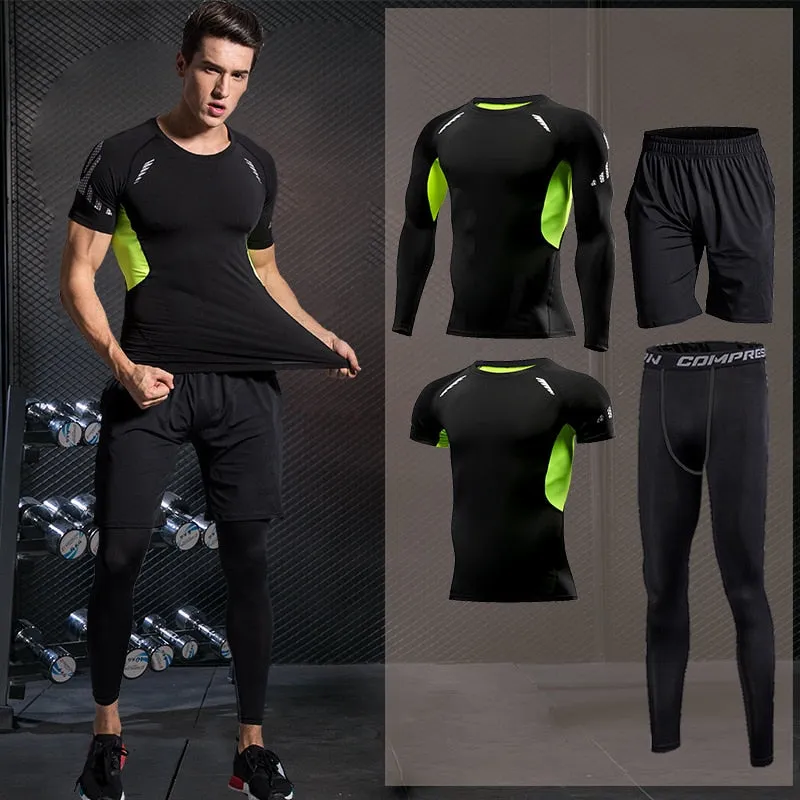 Men's Running Set Training Tracksuit Male Outdoor Sports Clothing Gym Compression Jogging Suit Fitness Tight Sportswear Rashgard