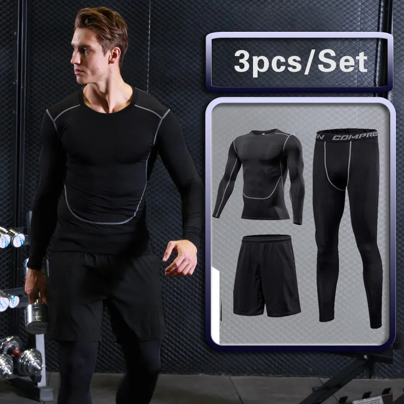 Men's Running Set Training Tracksuit Male Outdoor Sports Clothing Gym Compression Jogging Suit Fitness Tight Sportswear Rashgard